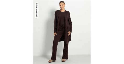 Rise by Zara McDermott Brown Longline Ribbed Cardigan | New Look