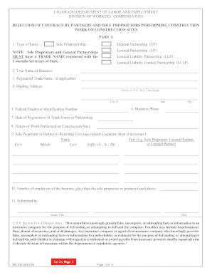 Colorado Rejection of Coverage Form - Blank Fillable Template | Fill ...