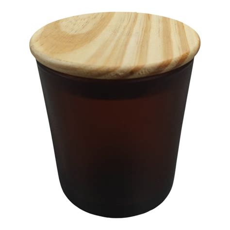 Glass jar With Wooden Lid Brown - CD13606 Niral Industries