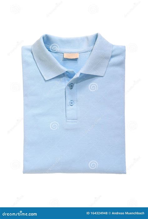 Folded Polo Shirt Light Blue Isolated on White Background Stock Photo ...