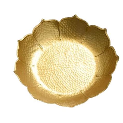 Buy JS INTERNATIONAL Lotus Design Golden Urli Bowl for Floating Flowers ...