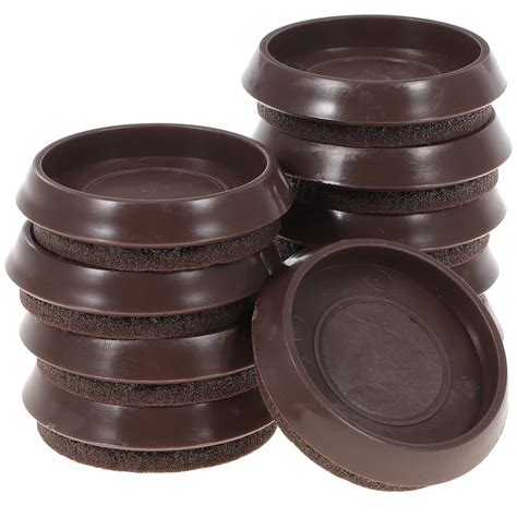10 Pcs Bed Caster Cups Floor Protectors for Hardwood Floors Felt Fixed ...