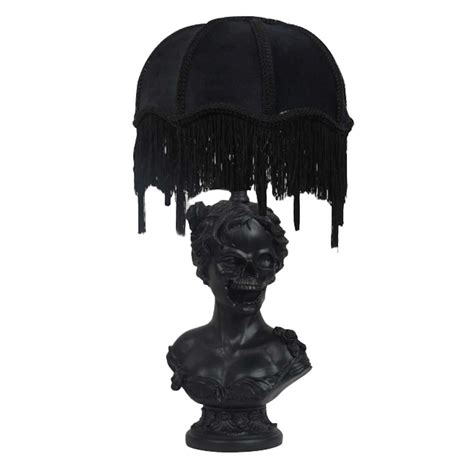Skeleton Bust Lamp with Fringe, 20" | At Home