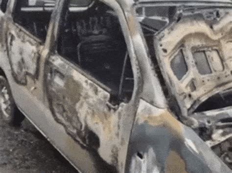 Fire breaks out in CNG car on highway in Haryana
