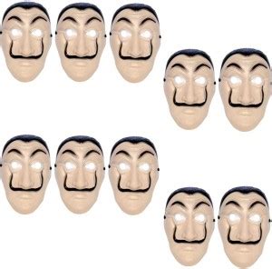 Style Mania Money Heist Character Mask (Pack of 10) Party Mask Price in ...