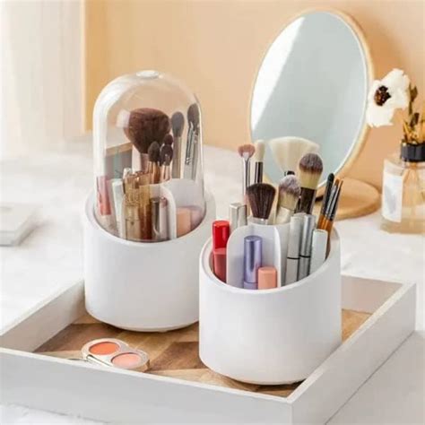 REIL RAID Makeup Brushes Holder With Dustproof Lid, 360? Rotating ...