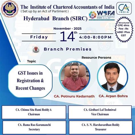 Event Details - GST Issues in Registration & Recent Changes - Hyderabad ...