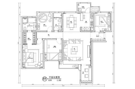 180平简约风格公寓平面布置图_齐家网装修效果图