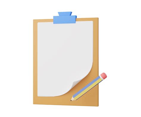 3D clipboard with pencil 11729766 PNG