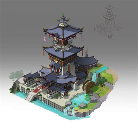 游戏中国风建筑|插画|游戏原画|未来的吾 - 原创作品 - 站酷 (ZCOOL)