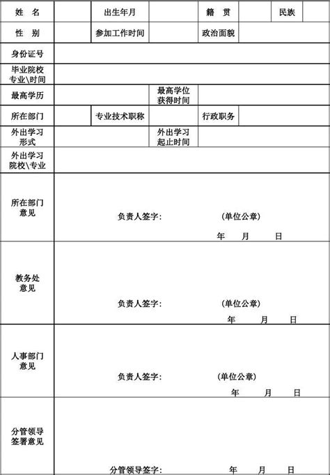 教师外出学习情况登记表_word文档在线阅读与下载_免费文档