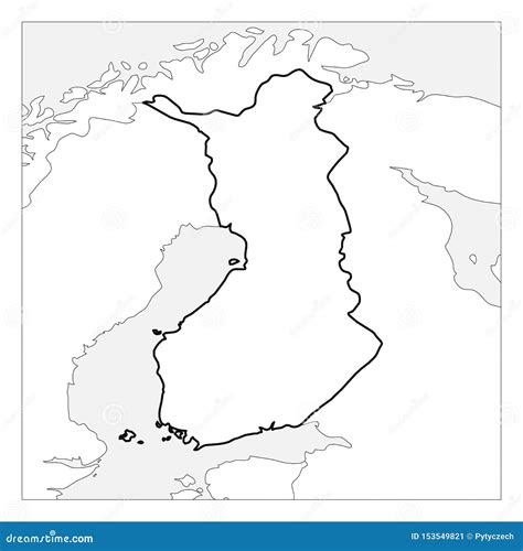 Finland Map, Black And White Detailed Outline Regions Of The Country. Cartoon Vector ...