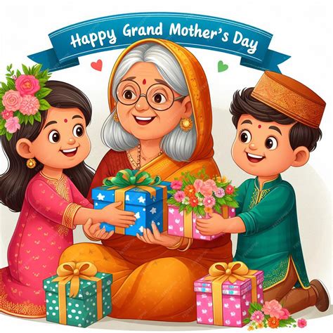 Premium Photo | Happy grandmother's day illustration