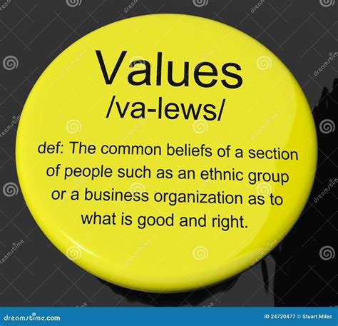 Values Definition Button Showing Principles Virtue and Morality Stock ...