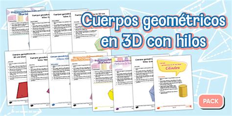 Pack de recursos: Cuerpos geométricos en 3D con hilos
