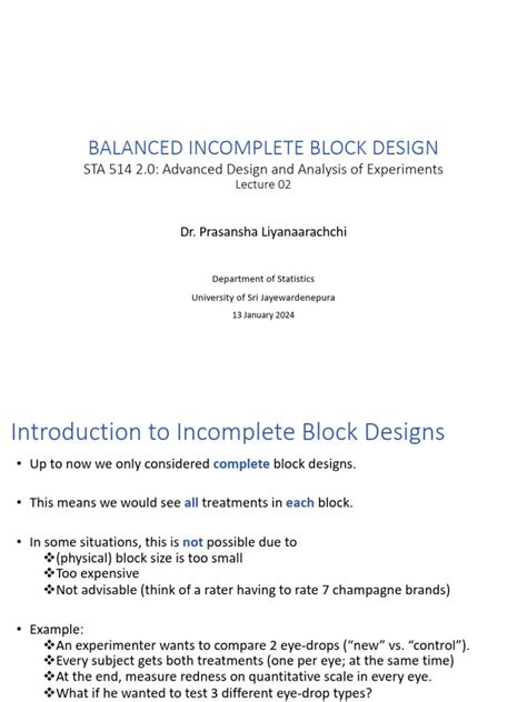 Image result for Incomplete Block Design Example