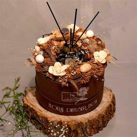Vintage Brown Floral Diffuser Box – Aroma Gifting