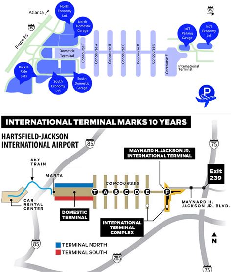 Terminals in Atlanta Airport (ATL) | Hartsfield Jackson map