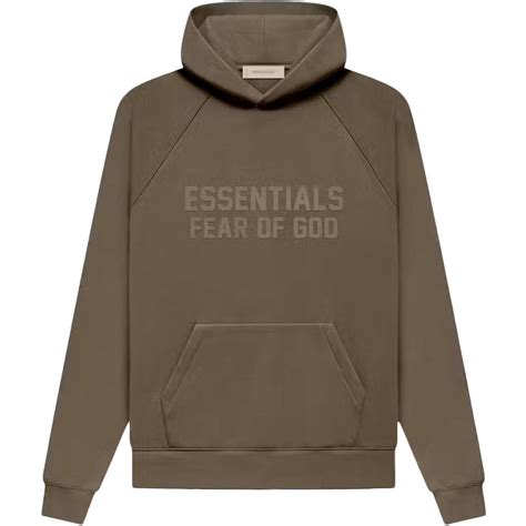 Fear of God Essentials wood / brown hoodie from FW... - Depop
