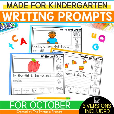 Writing Prompts for Kindergarten Year Long Bundle | Kindergarten ...