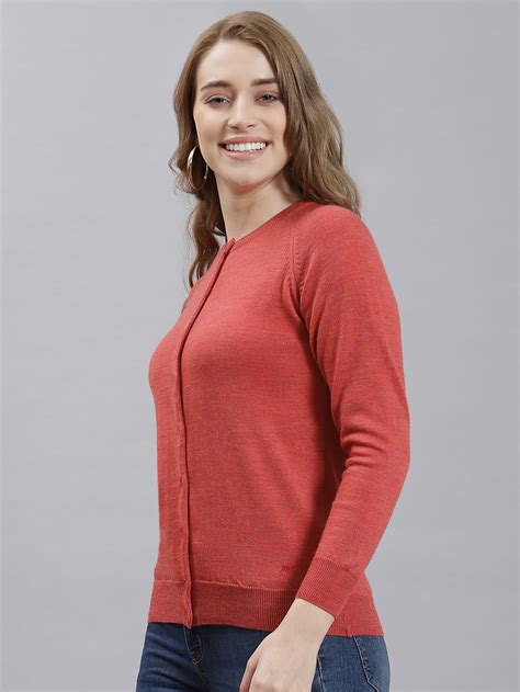 Buy Women Peach Solid Cardigan Online in India - Monte Carlo