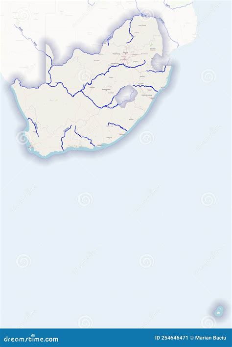 Physical Map of the Country of South Africa Colored Stock Illustration ...