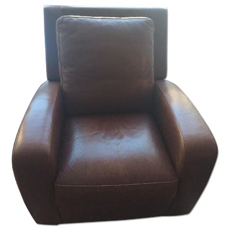 Crate & Barrel Leather Armchair Recliner - AptDeco