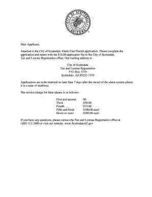 Scottsdale Alarm Permit - Fill and Sign Printable Template Online