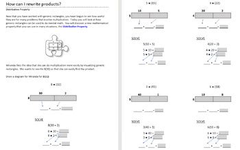 Image result for Area Model Distributive Property Worksheet