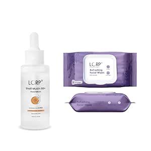 LORP Snail Mucin 98+ Face Serum & Lavender Facial Wipes Combo Pack ...