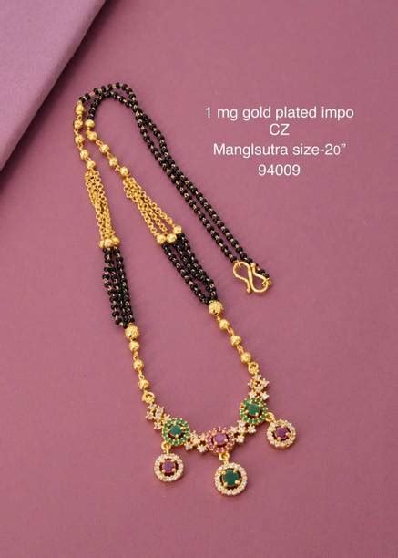 1 Gram Gold Plated Mangalsutra - Buy 1 Gram Gold Plated Mangalsutra ...