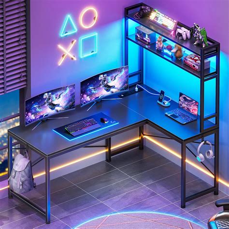 Amazon.com: SEDETA L Shaped Gaming Desk, Reversible 45.3” Small Corner ...