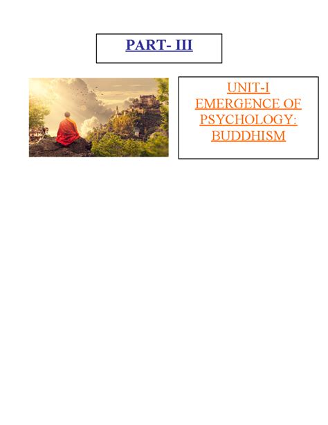Teachings OF Buddhism - Introduction to Indian Psychology - UNIT-I ...