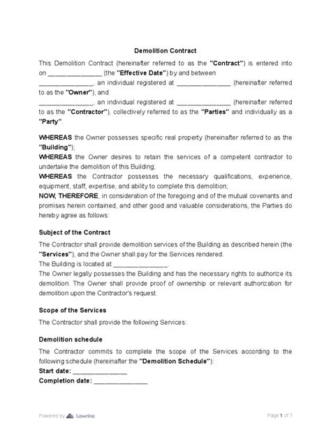 Image result for Demolition Contract