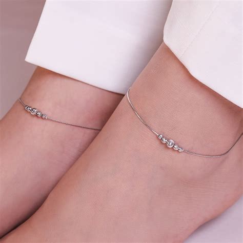 Bold Bead 925 Silver Anklet - Valentine's Gift – Zavya