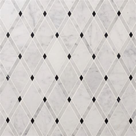 Imperial Pavo Gray Blend Polished Marble Mosaic Tile - TileBar