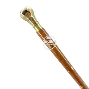 Nagina Wood Creation Premium Wooden Walking Rull Stick Handcrafted ...