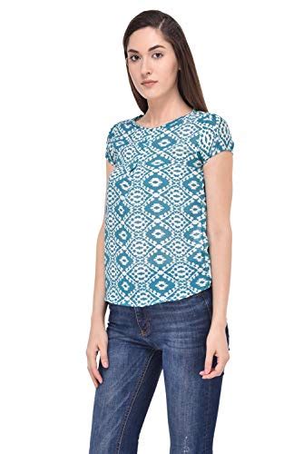 Buy mayra Women's Georgette Blue Color Short Sleeve Top (201705T09016_S ...