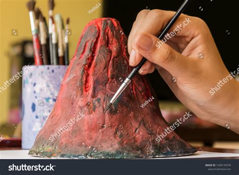 Clay Model Volcano School Project Stock Photo 1438139378 | Shutterstock