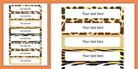 👉 Animal Print Labels | Editable Animal Print Tray Labels