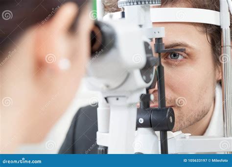 Slit Lamp Eye Control with the Ophthalmologist Stock Image - Image of medical, longsighted ...