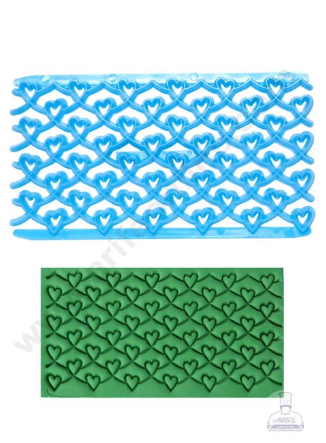 CAKE DECOR™ Plastic Heart Shape Quilt Mold Embosser Fondant Quilt Mold ...
