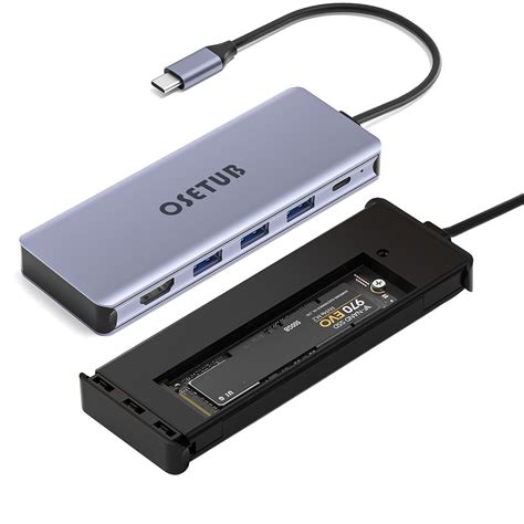 USB C Hub M.2 NVMe SSD Enclosure, 6 in 1 USB C Hub Multiport Adapter ...