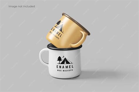 Premium PSD | Enamel mug mockup