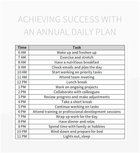 Image result for Daily Plan Example