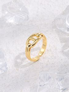 MYKI Super Sizzling Ring For Women & Girls Stainless Steel Gold Plated ...