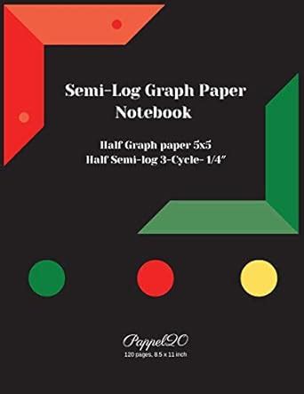 Semi-Log Graph Paper Notebook: 3-Cycle 1/4″ Half Graph paper 5x5 Half ...