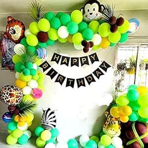 Jungle Theme Happy Birthday Decoration Items for Boys Girls and kids ...