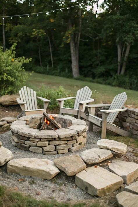 14+ Stunning Natural Rock Fire Pit Ideas