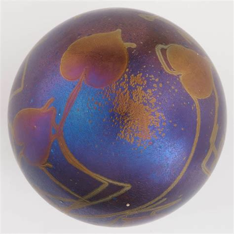 A John Ditchfield Iridised Engraved Paperweight 1984